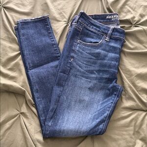 American Eagle Outfitters Women's Dark Blue Skinny Jeans